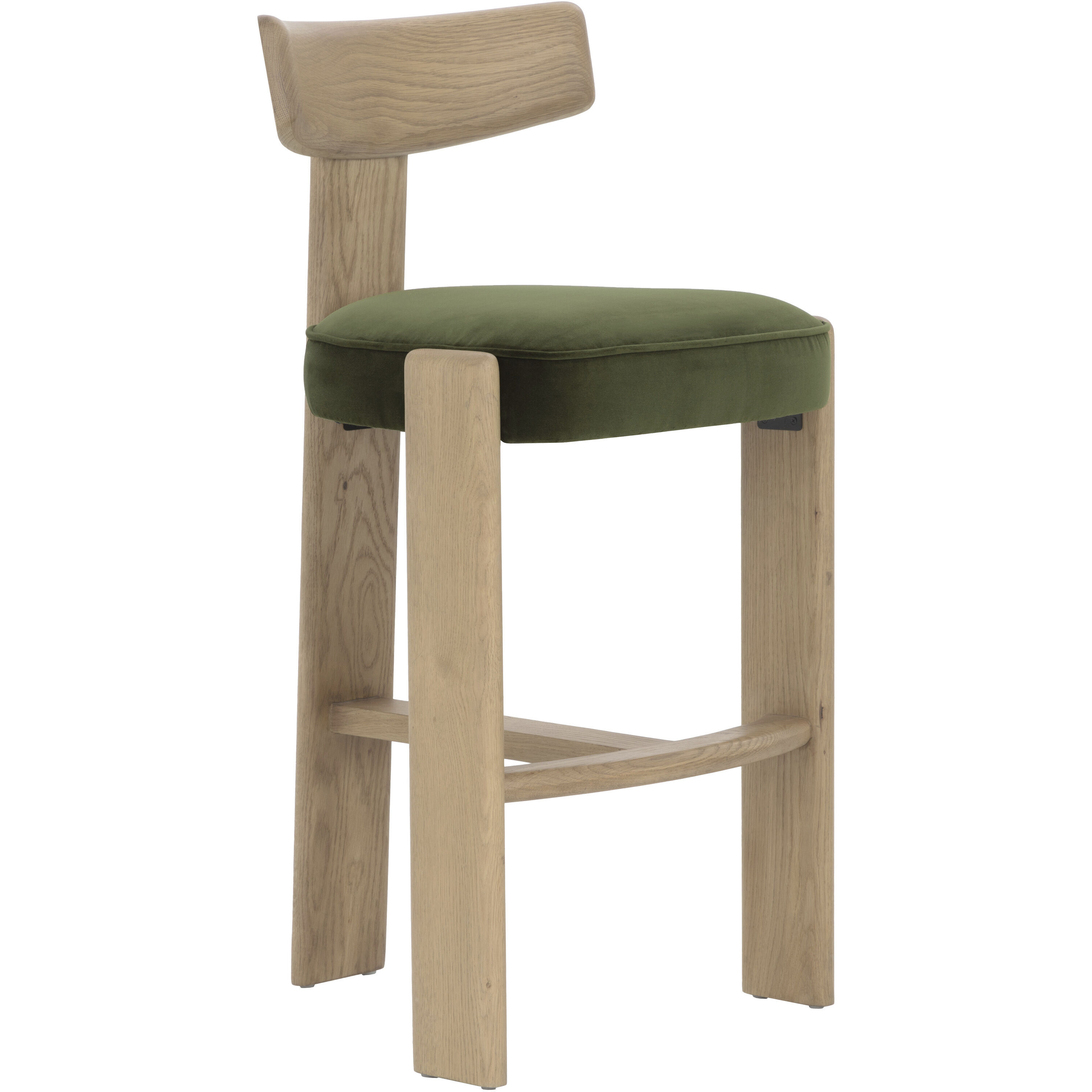 Horton 41 inch Rustic Oak / Forest Green Barstool
